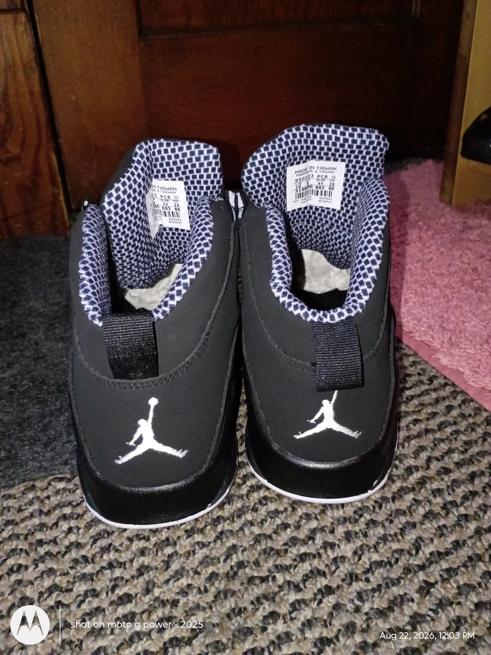 Jordan Men's Black and White High-Top Athletic Sneakers